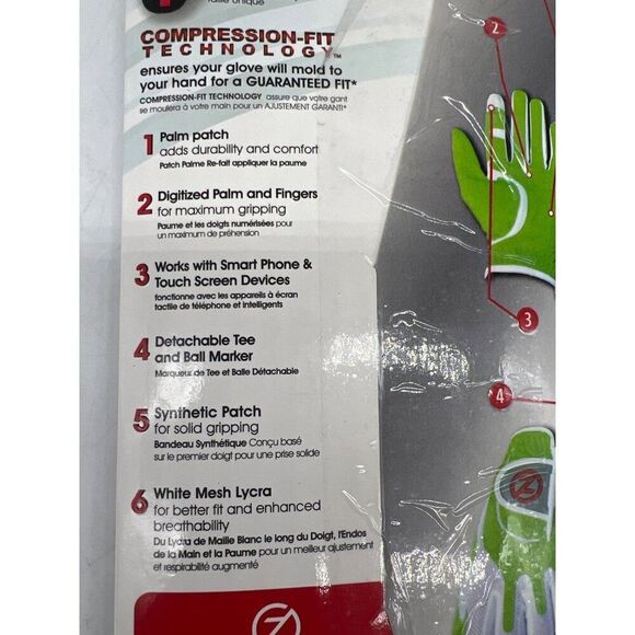 Universal Fit Zero Friction Compression-Fit Technology Ladies Left Glove - Picture 6 of 7